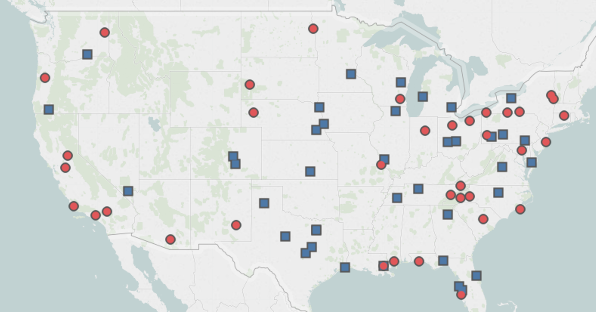 Here's a map of all 80 stores that Sears and Kmart are shuttering in