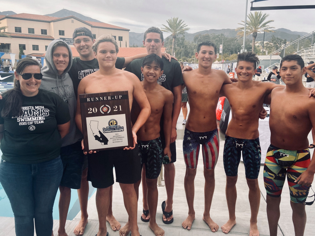 Murrieta Mesa boys swim team ties for second place at Division 2 championship meet - Lawson