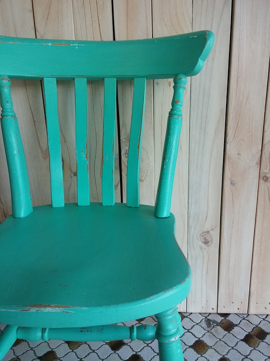 Wall Panels Turquoise Chair Vintage Shabby Chic
