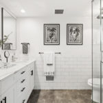 Geometric Patterns Energize a Black-and-White Bathroom (4 photos)