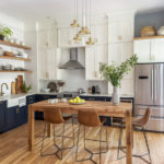 Two-Tone Cabinets and an Open Wood Island in a Sunny Kitchen (6 photos)