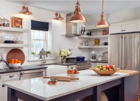 Kitchen with copper fixtures