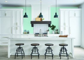 Kitchen With Aqua Paint