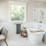 Bathroom of the Week: Calm and Serene in White, Navy and Brass (8 photos)
